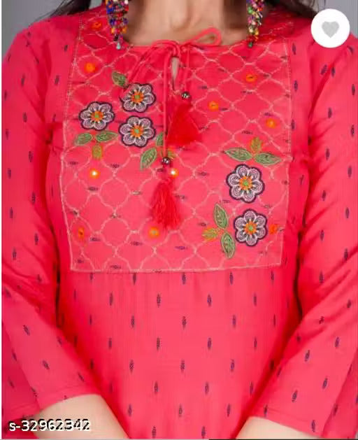 Woman's Rayon Kurti With Palazzo